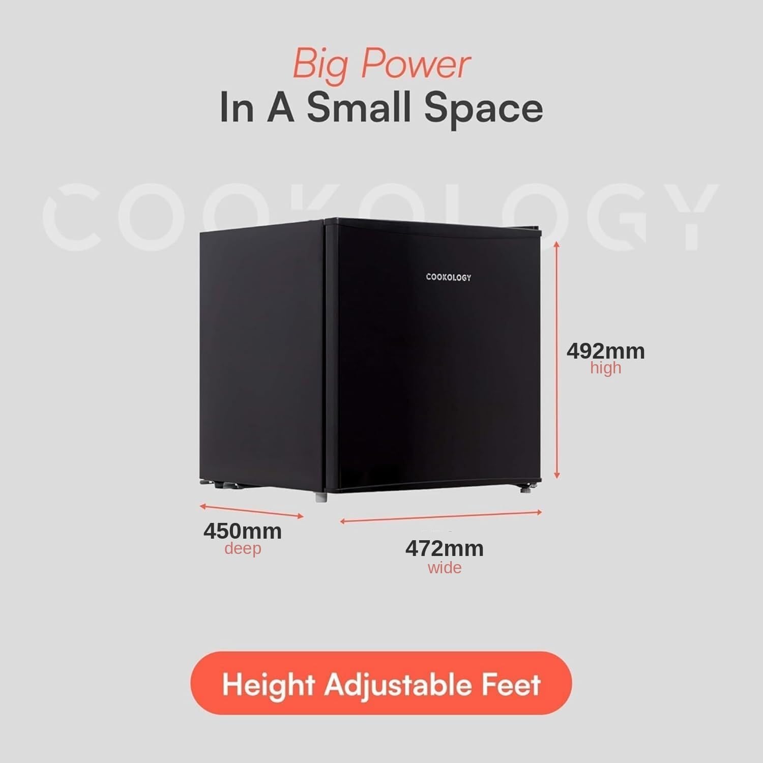 Cookology 45L Mini Fridge MFR45BK – Compact Countertop Fridge with Ice Box, Quiet 41dB, Ideal for Bedrooms, Offices & Student Rooms, Black - Image 6