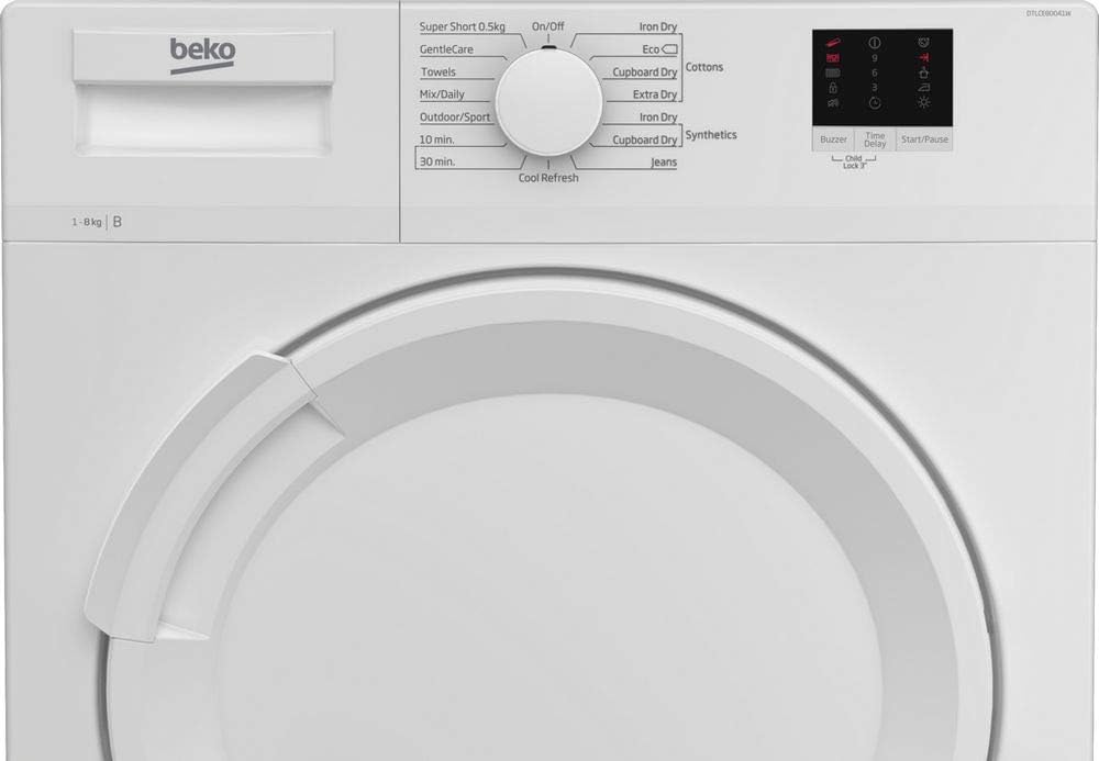 BEKO DTLCE80041W 8KG CONDENSER TUMBLE DRYER - WHITE - Image 2