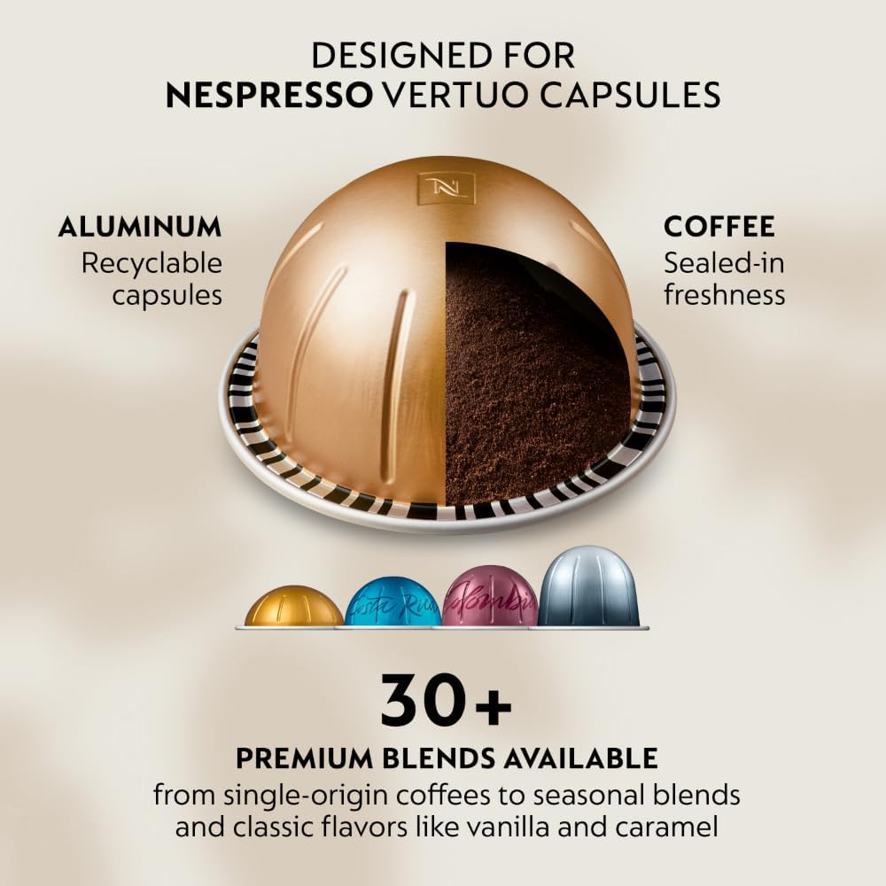 Nespresso Vertuo Pop+ Deluxe by De'Longhi Coffee Machine, Matte Black Chrome, Centrifusion Technology, 1100ml Tank, 5 Cup Sizes - Image 8