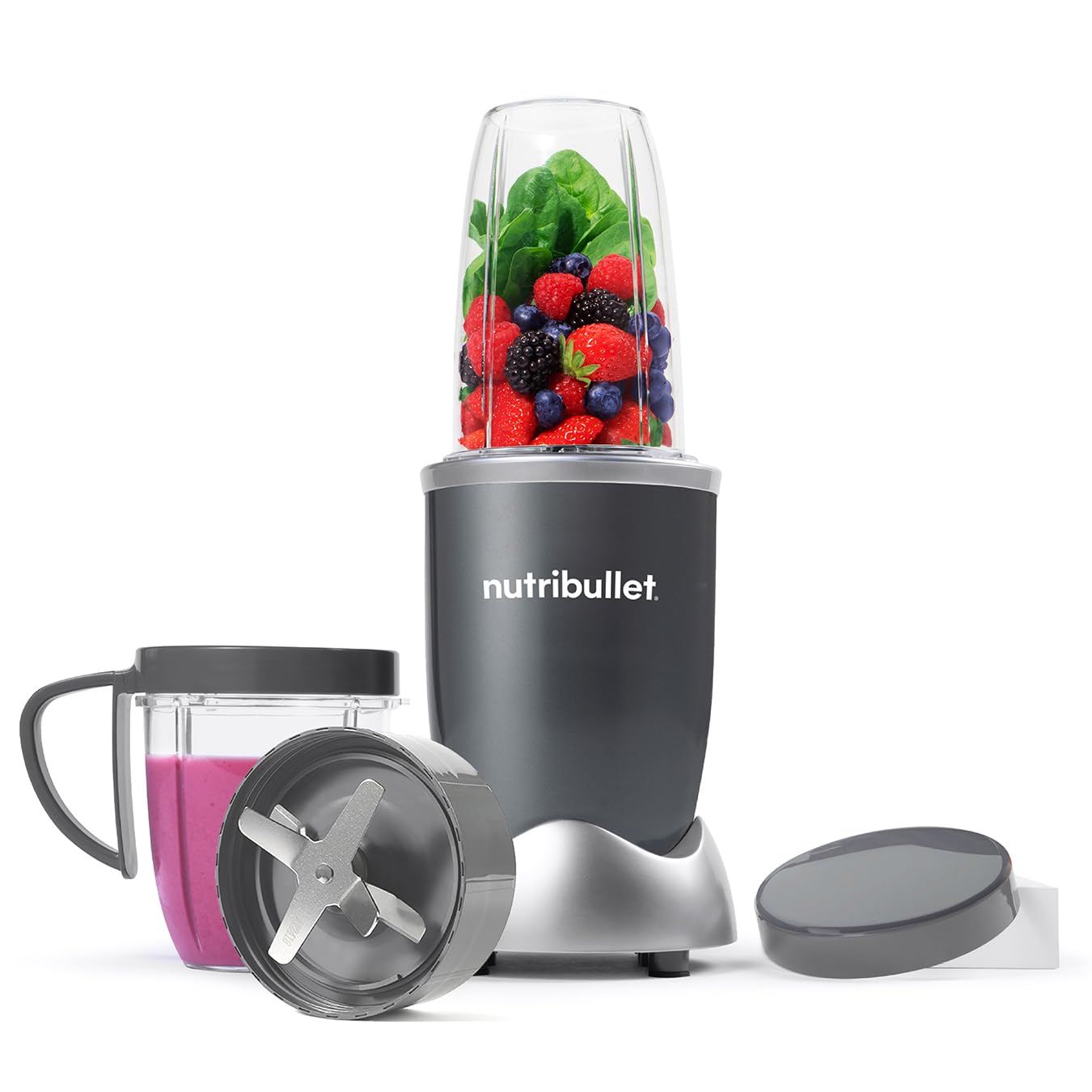 nutribullet Blender 600 Series - Powerful 20,000 RPM Extractor Blends Frozen Fruit, Nuts & Ice - 7 Piece Kit Includes Tall Cup, Short Cup, Handled - Image 2