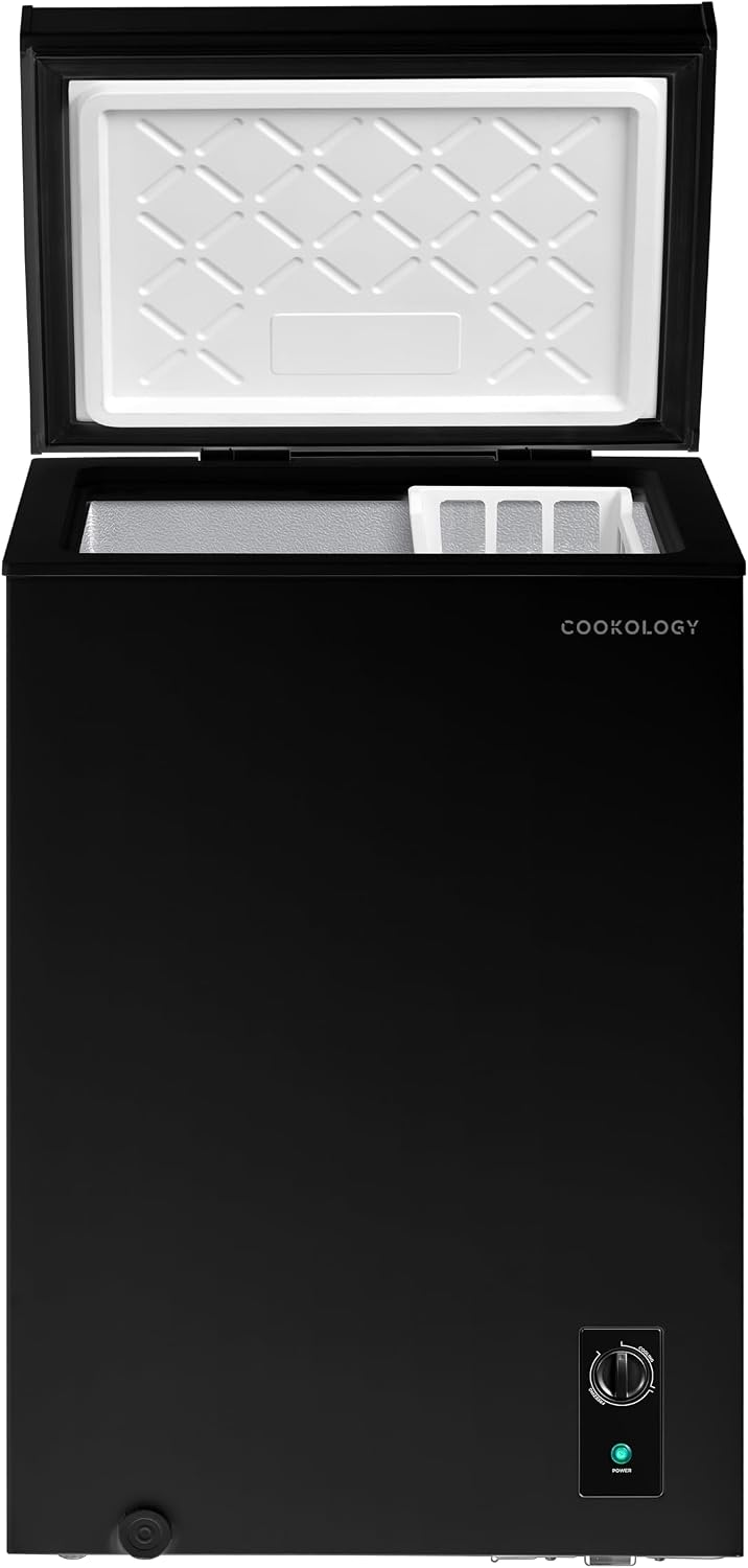 Cookology 99L Chest Freezer CCFZ99BK – Switches to Fridge Mode, Quiet 41dB, Garage Safe, Removable Basket, Black - Image 3
