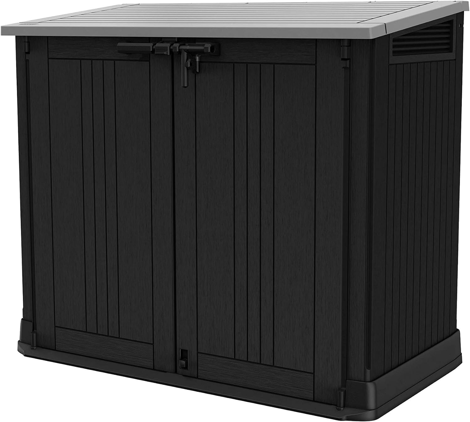 Keter Store it Out Nova Outdoor Garden Storage Shed, 32 x 71.5 x 113.5 cm, Dark Grey with Light Grey Lid - Image 4
