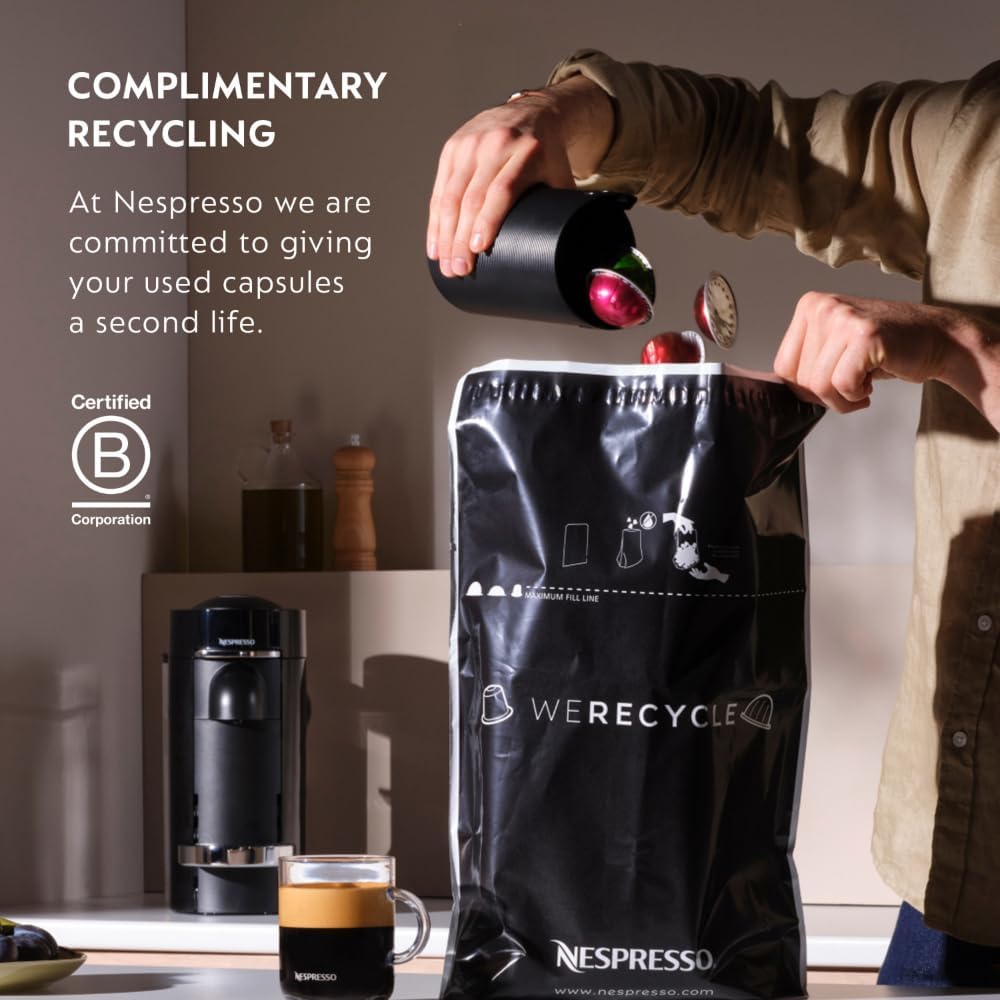 Nespresso Vertuo Pop+ Deluxe by De'Longhi Coffee Machine, Matte Black Chrome, Centrifusion Technology, 1100ml Tank, 5 Cup Sizes - Image 6