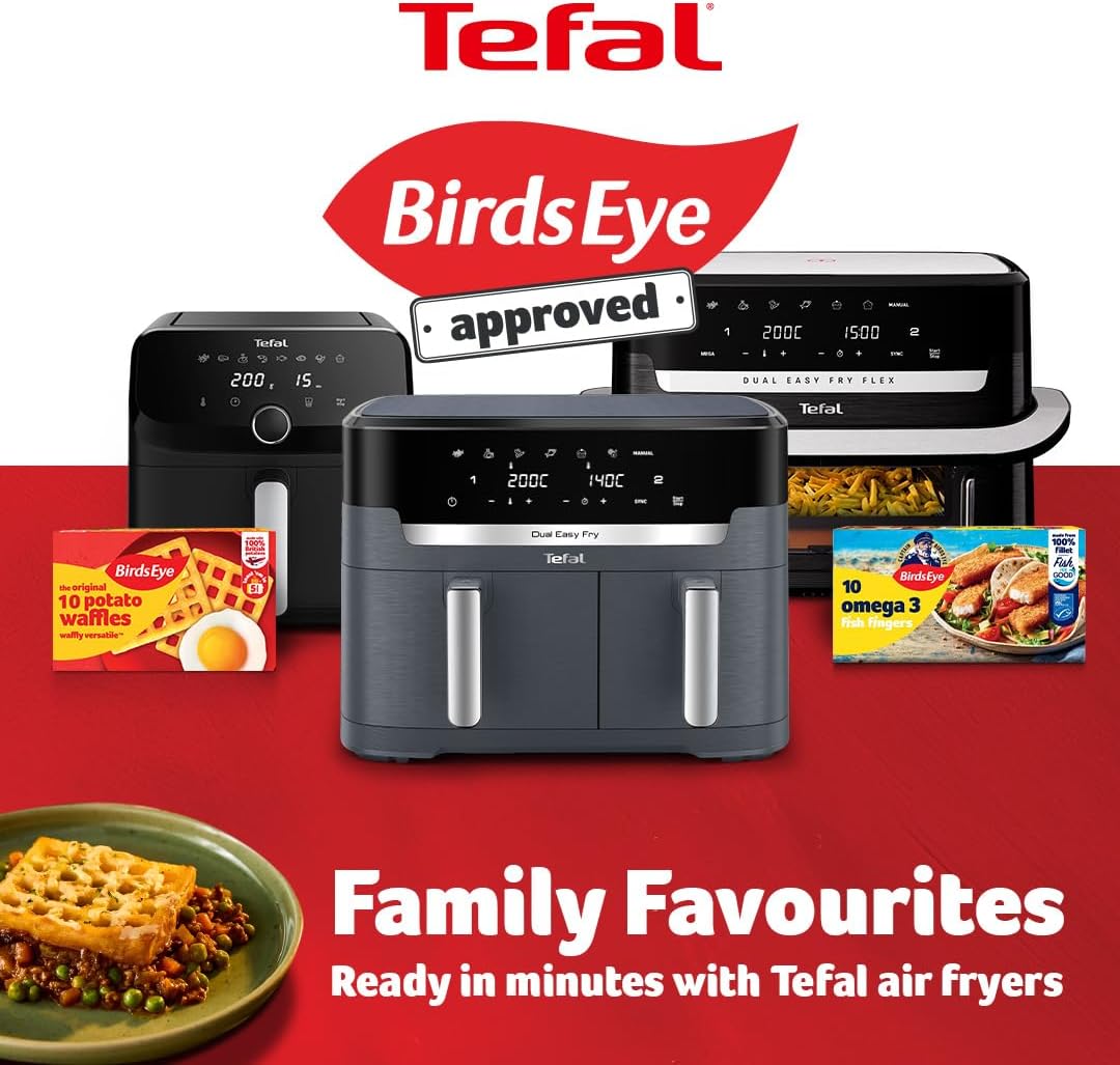 Tefal Easy Fry Dual Zone Air Fryer EY901HG0 8.3L – 2 Drawers, 8-in-1, Extra Crisp, Coal Grey - Image 2