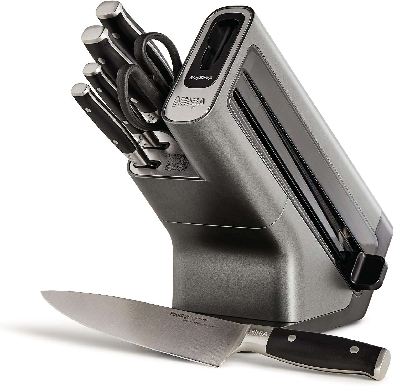 Ninja Foodi StaySharp 6-Piece Knife Block Set, Stainless Steel, K32006UK