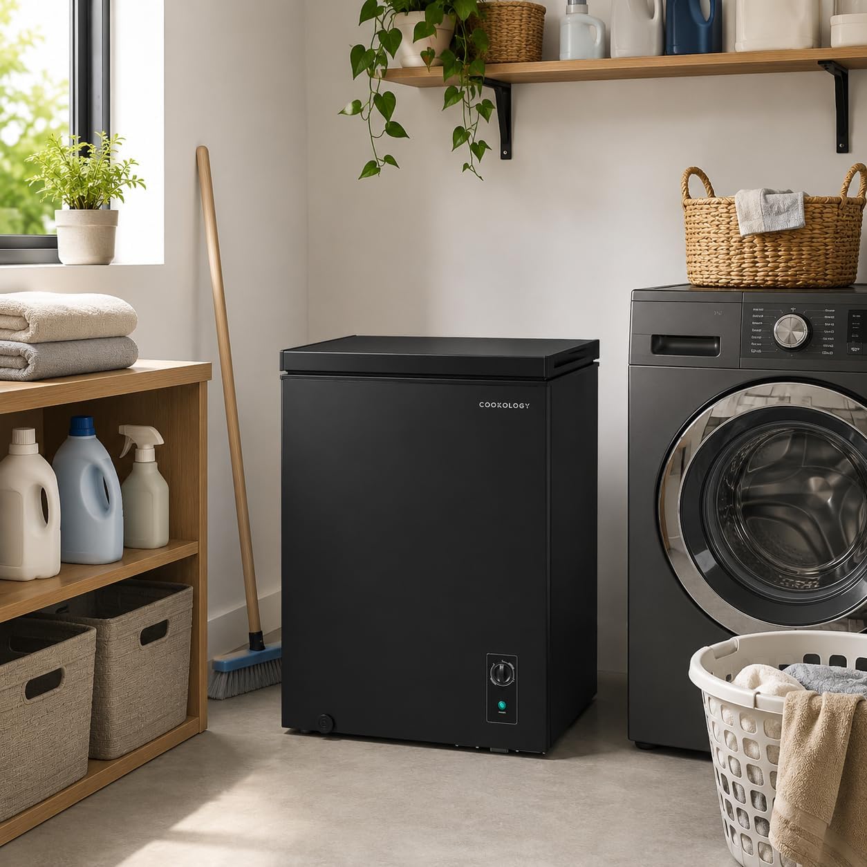 Cookology 99L Chest Freezer CCFZ99BK – Switches to Fridge Mode, Quiet 41dB, Garage Safe, Removable Basket, Black - Image 4