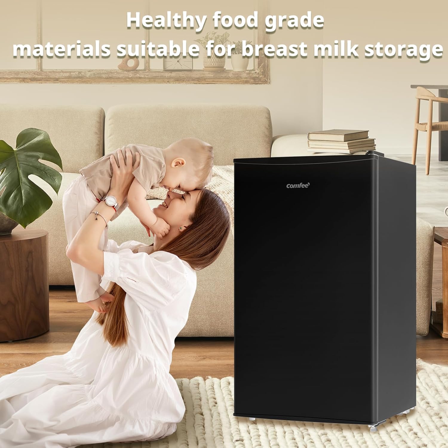 COMFEE' RCU60BL2UK(E) 60 Litre Freestanding Under Counter, 48cm Upright Freezer Adjustable Thermostat, Reversible Door, 4 Star Freezer Rating Drawer, - Image 6