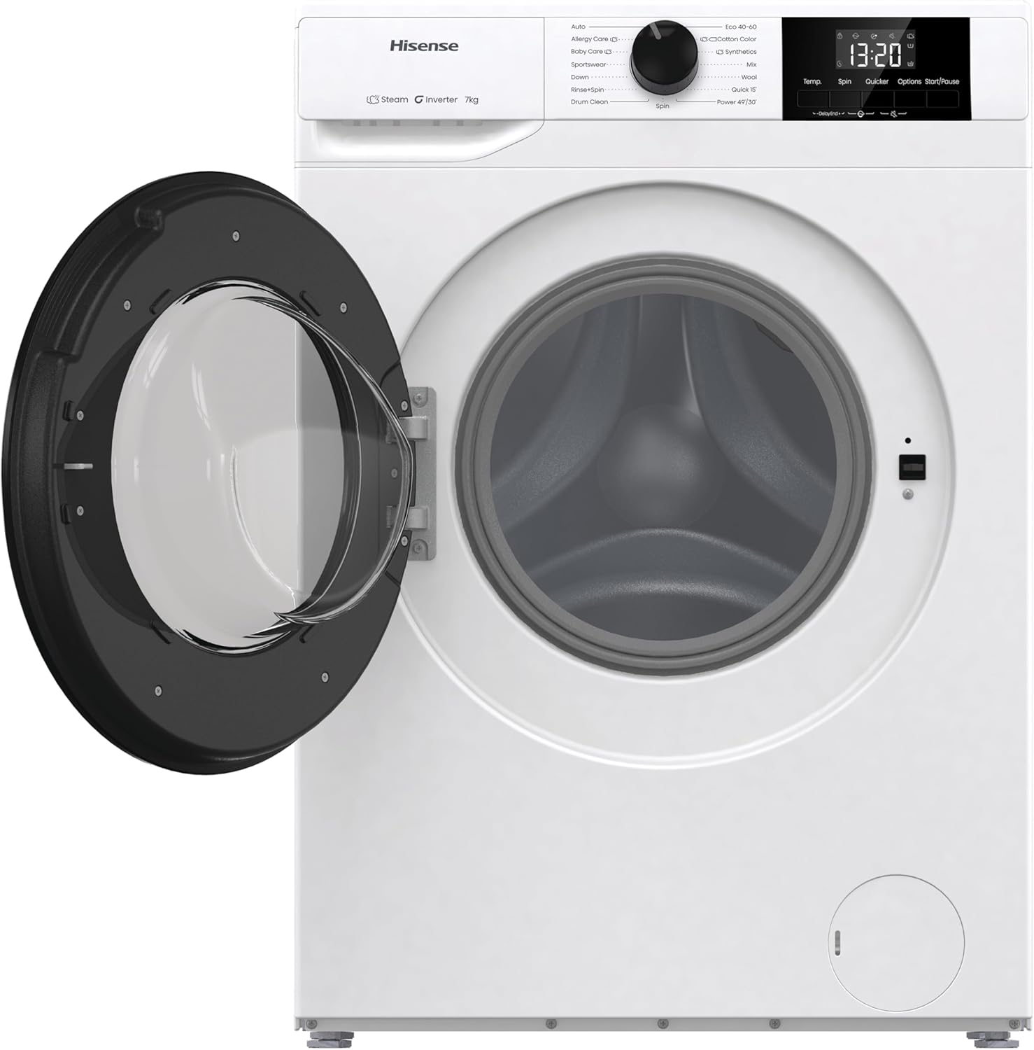 Hisense 7kg Washing Machine 1200 Spin White – Steam Wash, Inverter Motor, Quick Wash, 15 Programs (WF1G7021BW) - Image 10
