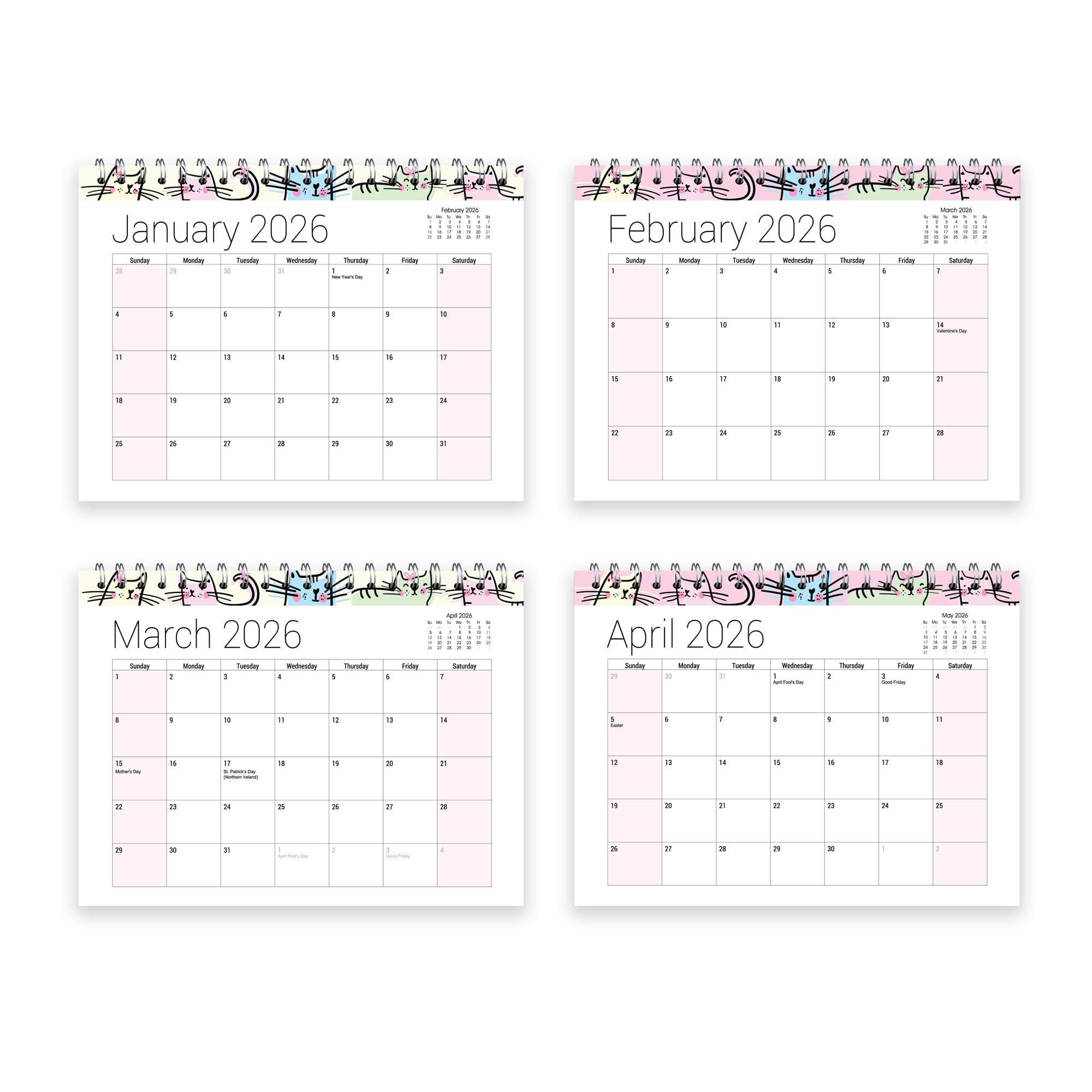 2026 Desk Calendar – Free-Standing Flip Desktop Planner with UK Bank Holiday - Image 2