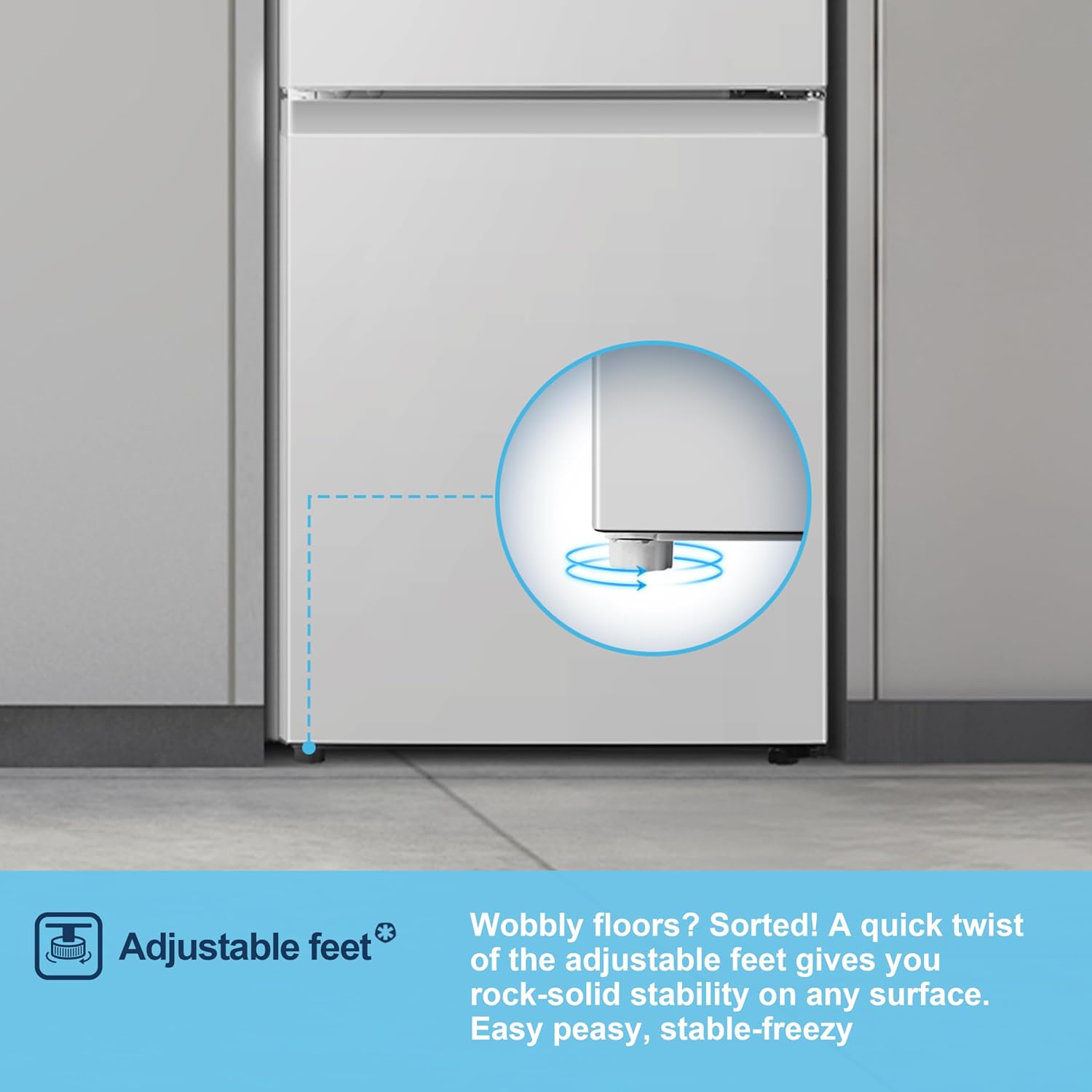 Fridgemaster 50cm Slim Fridge Freezer MC50175A – Fits Narrow Kitchens, 175L 60/40, Quiet 39dB, Reversible Door, White - Image 6