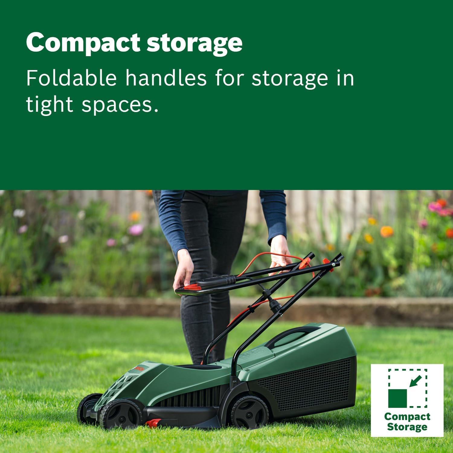 Bosch Corded Lawnmower EasyRotak 32-220 (1200 W Motor Power, Cutting Width: 32 cm, 31-Litre Grass Box, Extra 32cm Sharp Blade, Suitable for Quick and - Image 4