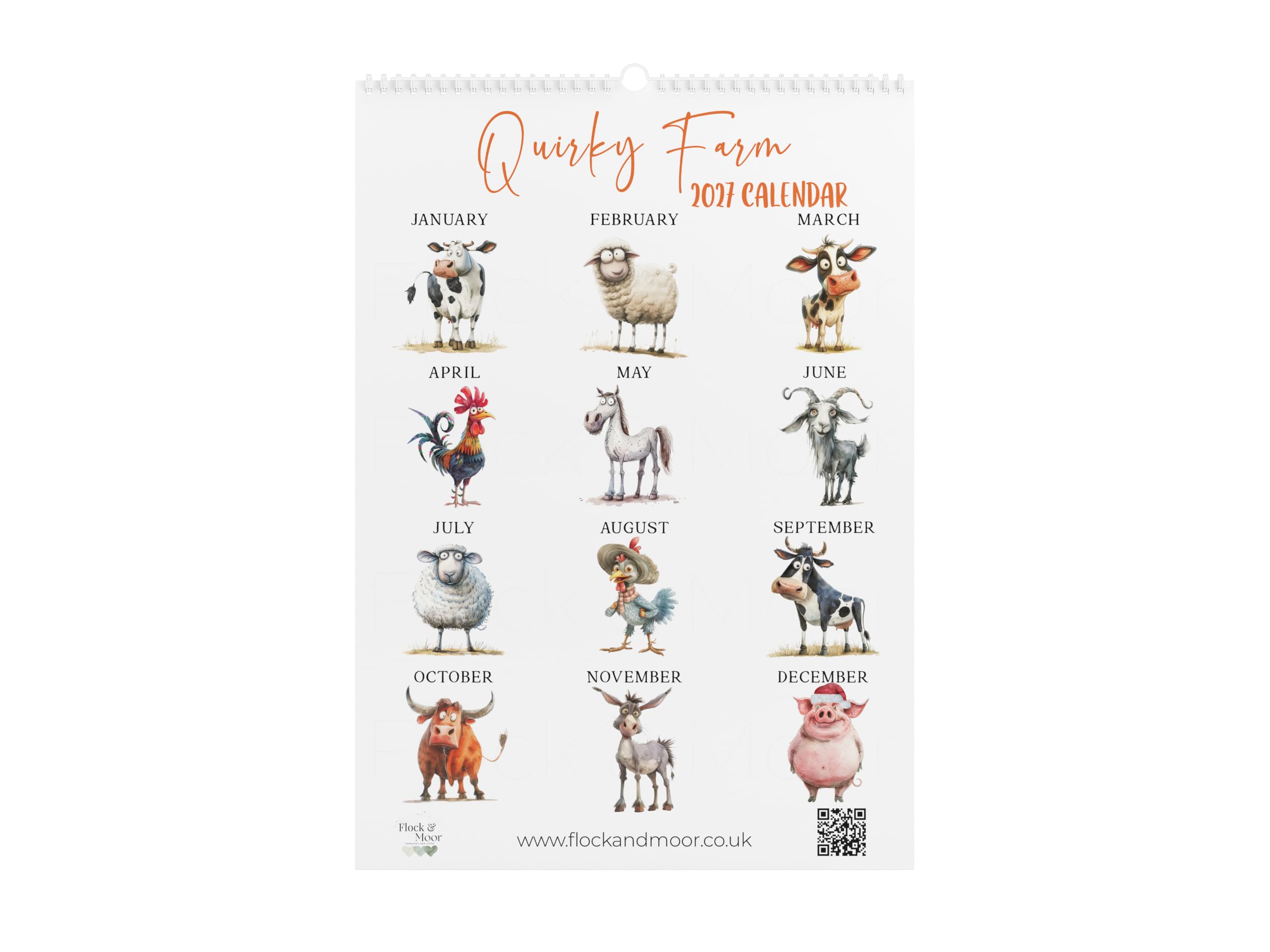 2027 Watercolour Wall Calendar – Handcrafted Monthly Planner - Image 3