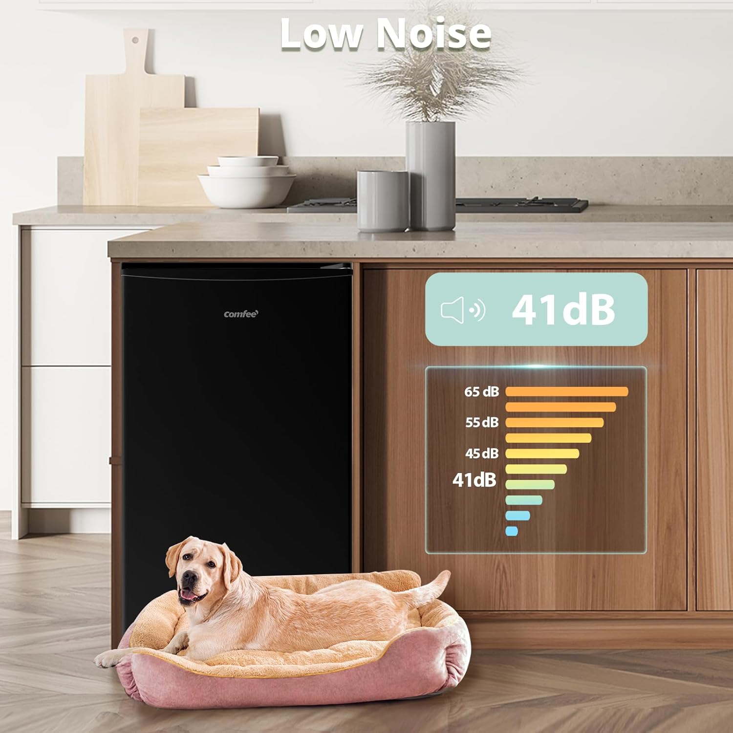 COMFEE' RCU60BL2UK(E) 60 Litre Freestanding Under Counter, 48cm Upright Freezer Adjustable Thermostat, Reversible Door, 4 Star Freezer Rating Drawer, - Image 4
