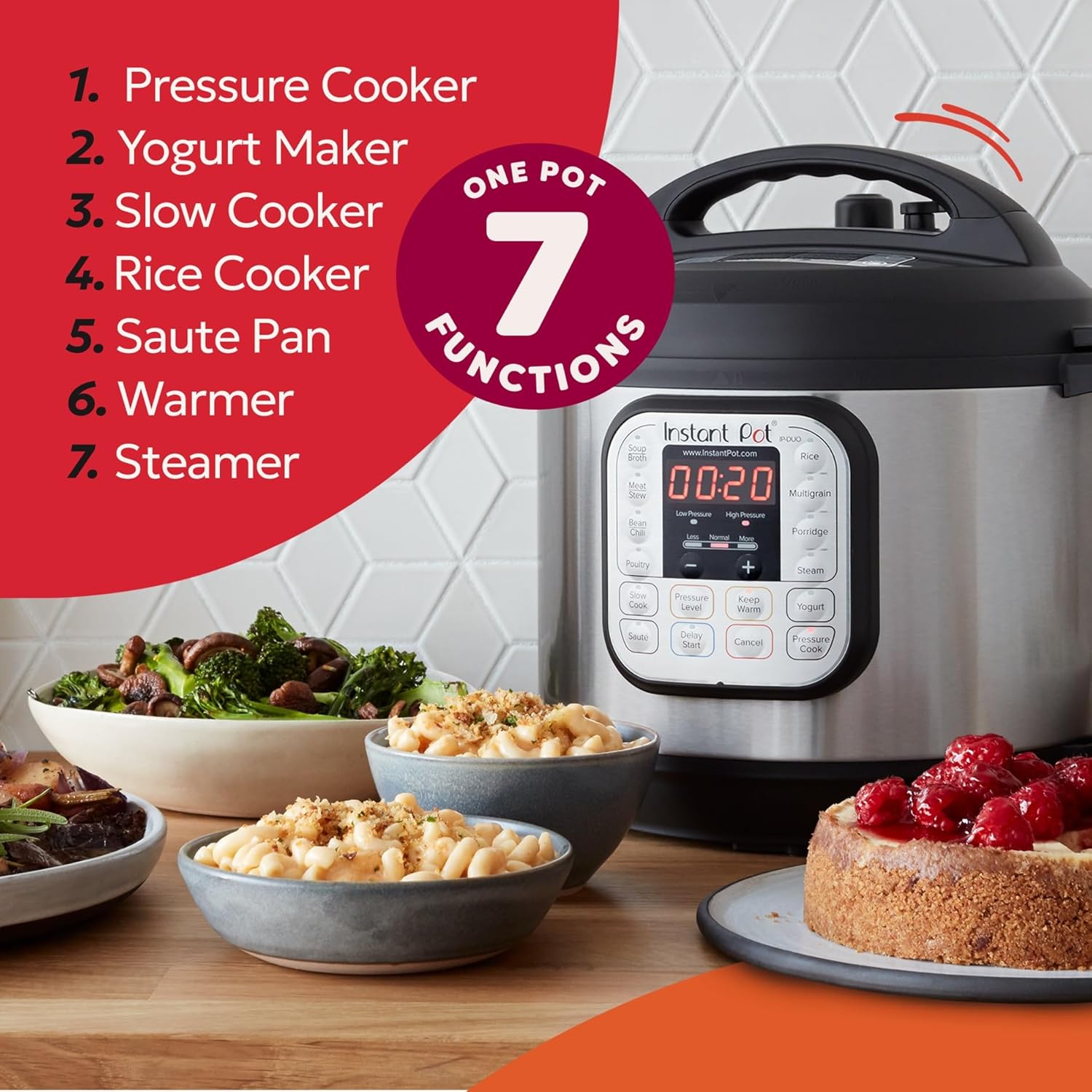 Instant Pot Duo 7-in-1 Multi Cooker 5.7L – Pressure Cooker, Slow Cooker, Rice Cooker, Stainless Steel - Image 3