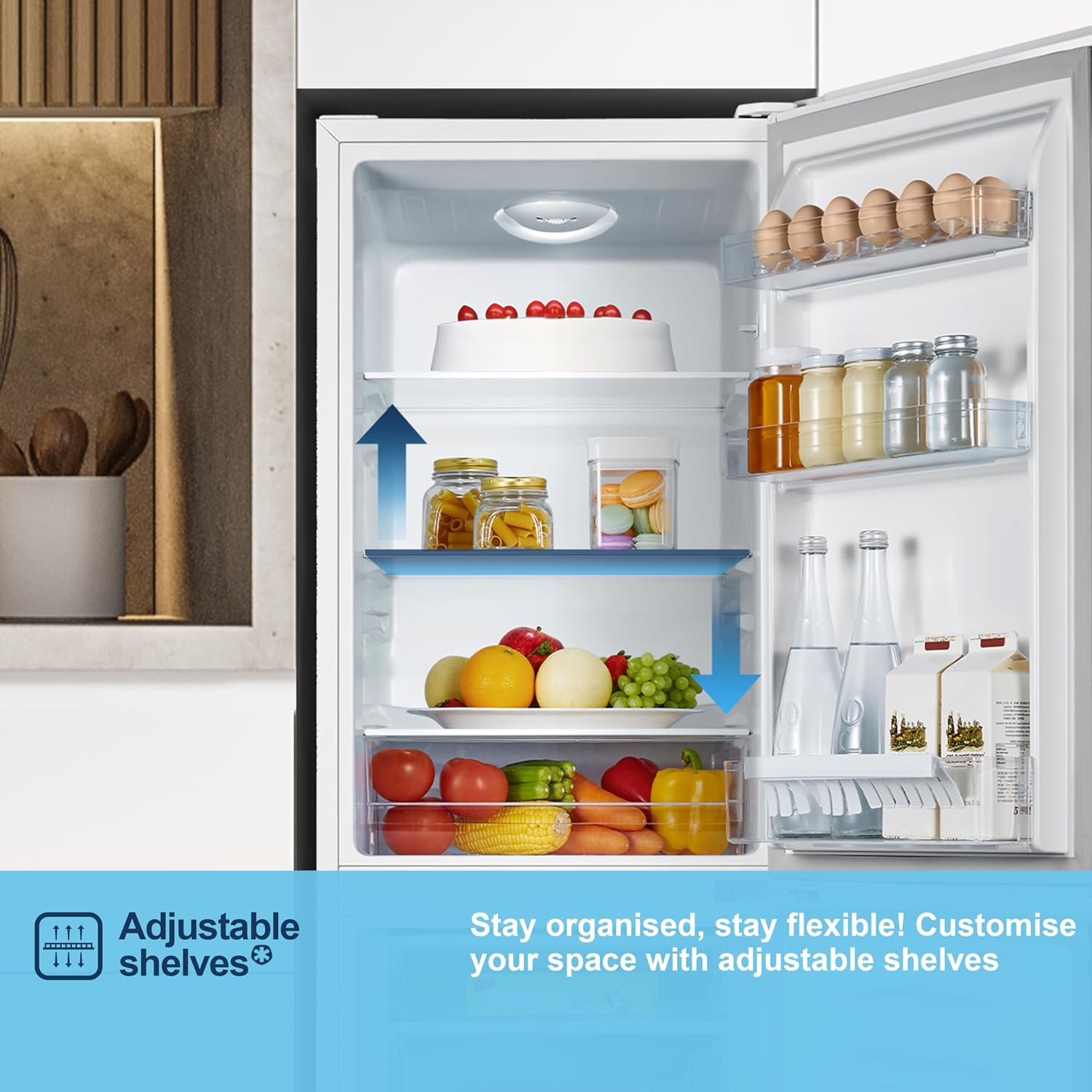 Fridgemaster 50cm Slim Fridge Freezer MC50175A – Fits Narrow Kitchens, 175L 60/40, Quiet 39dB, Reversible Door, White - Image 15