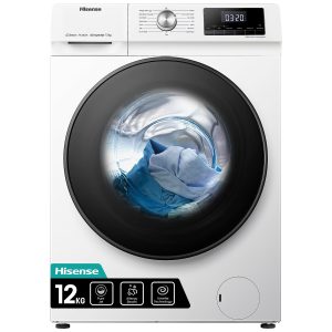 Hisense 3S Series 12kg Washing Machine 1400 Spin White – WiFi, Steam Wash, Quick Wash, A Rated (WF3S1243BW3)