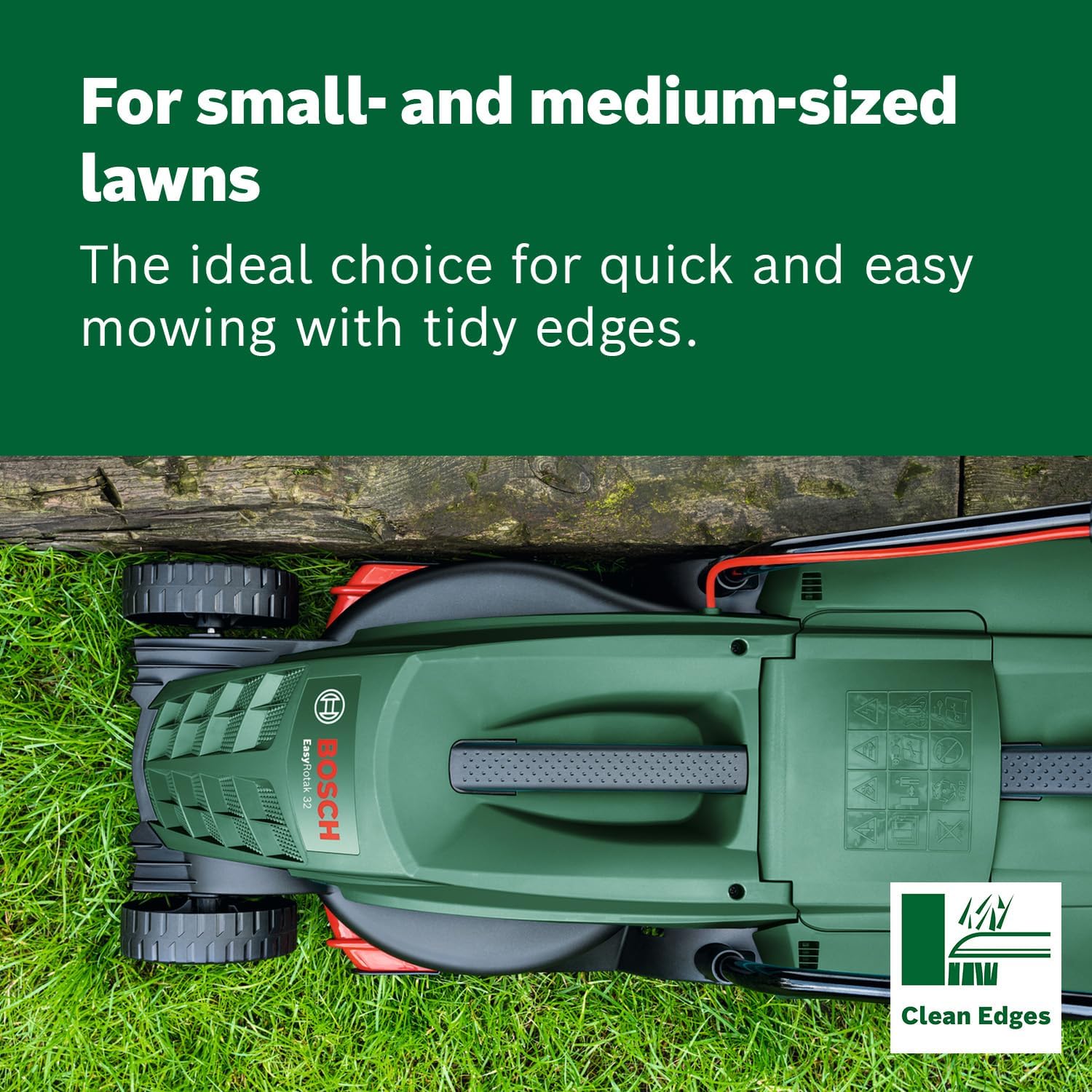 Bosch Corded Lawnmower EasyRotak 32-220 (1200 W Motor Power, Cutting Width: 32 cm, 31-Litre Grass Box, Extra 32cm Sharp Blade, Suitable for Quick and - Image 3
