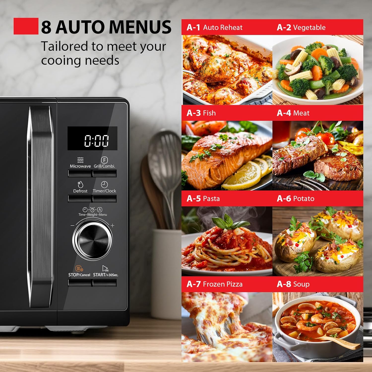 Toshiba 20L Microwave Oven MW3-AG20PF(MB) – 800W Microwave, 1000W Grill, Digital, Black Mirror Finish - Image 5