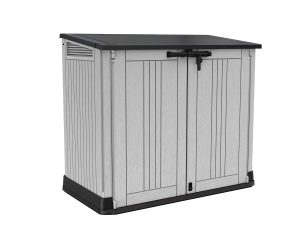 Keter Store It Out Nova Outdoor Garden Furniture Storage Shed Light Grey with Dark Grey Lid | Fade Free | All Weather Resistant | Safe and Secure |