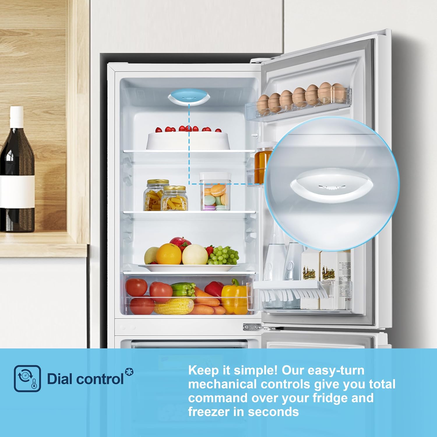 Fridgemaster 50cm Slim Fridge Freezer MC50175A – Fits Narrow Kitchens, 175L 60/40, Quiet 39dB, Reversible Door, White - Image 12