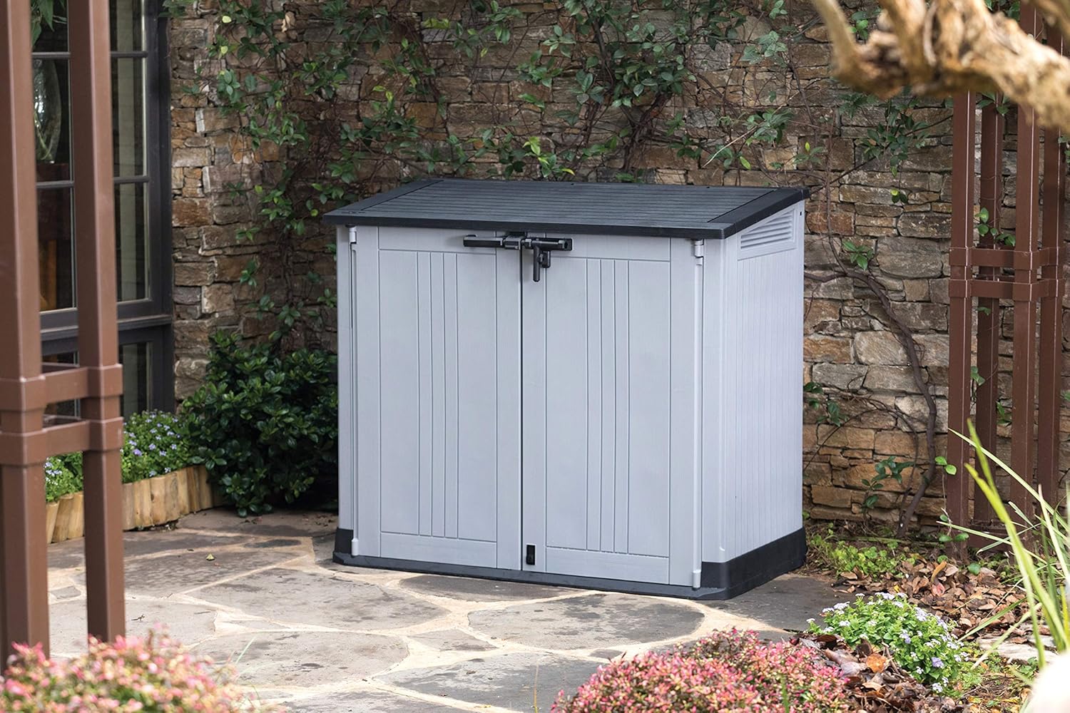 Keter Store It Out Nova Outdoor Garden Furniture Storage Shed Light Grey with Dark Grey Lid | Fade Free | All Weather Resistant | Safe and Secure | - Image 3
