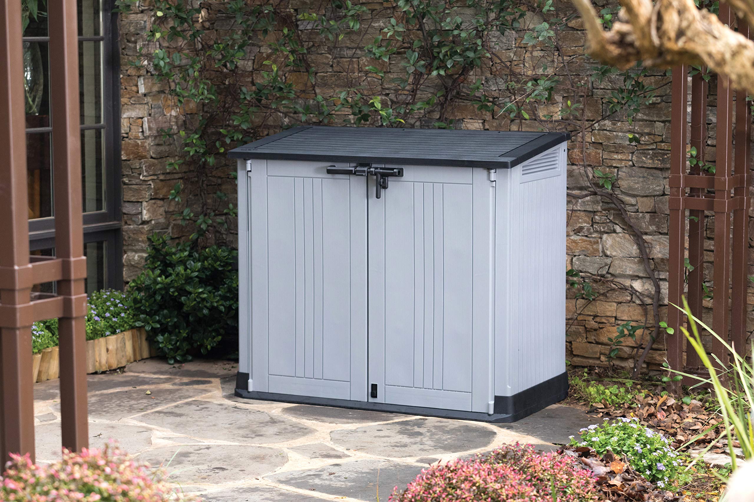 Keter Store It Out Nova Outdoor Garden Furniture Storage Shed Light Grey with Dark Grey Lid | Fade Free | All Weather Resistant | Safe and Secure | - Image 3