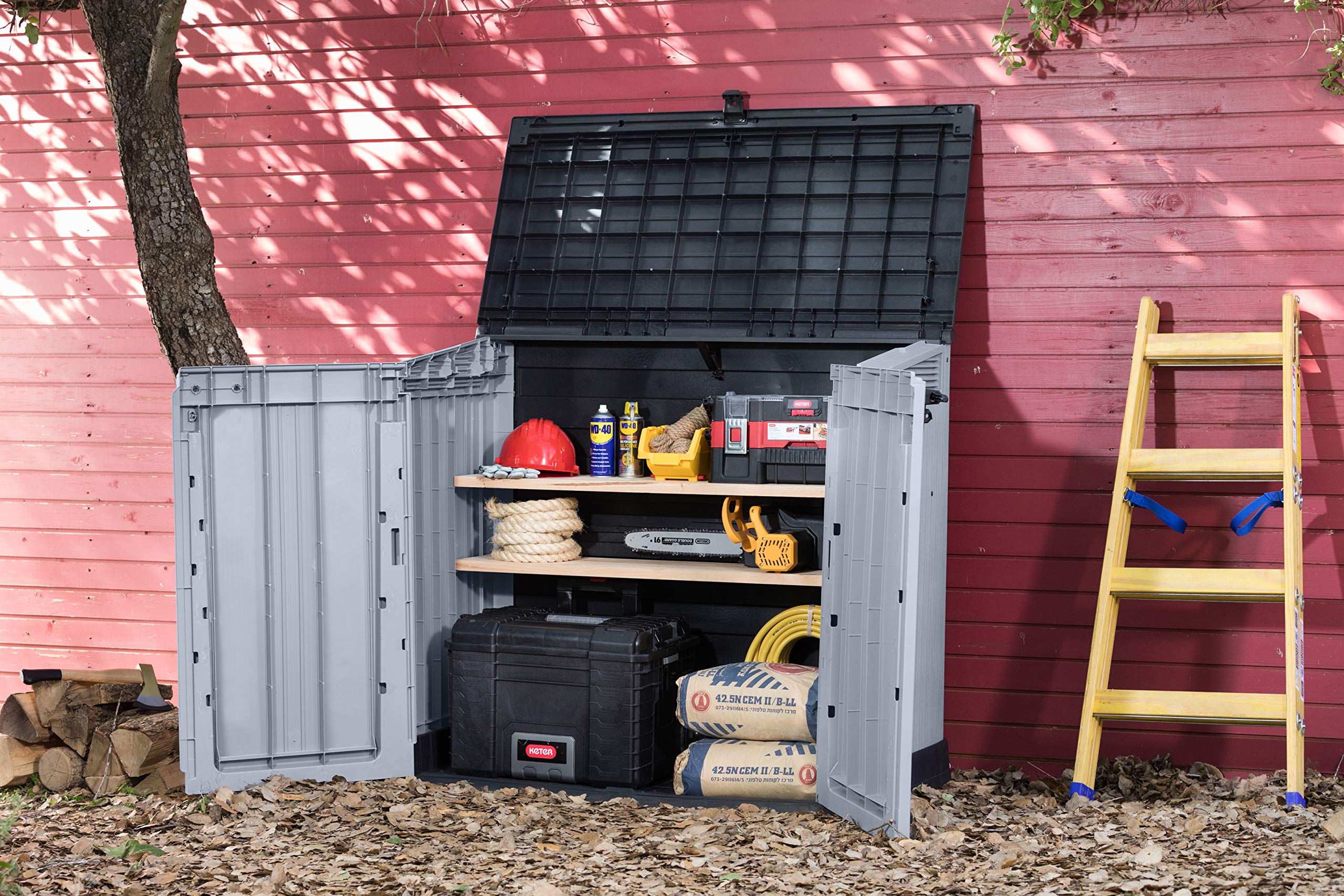 Keter Store It Out Nova Outdoor Garden Furniture Storage Shed Light Grey with Dark Grey Lid | Fade Free | All Weather Resistant | Safe and Secure | - Image 4