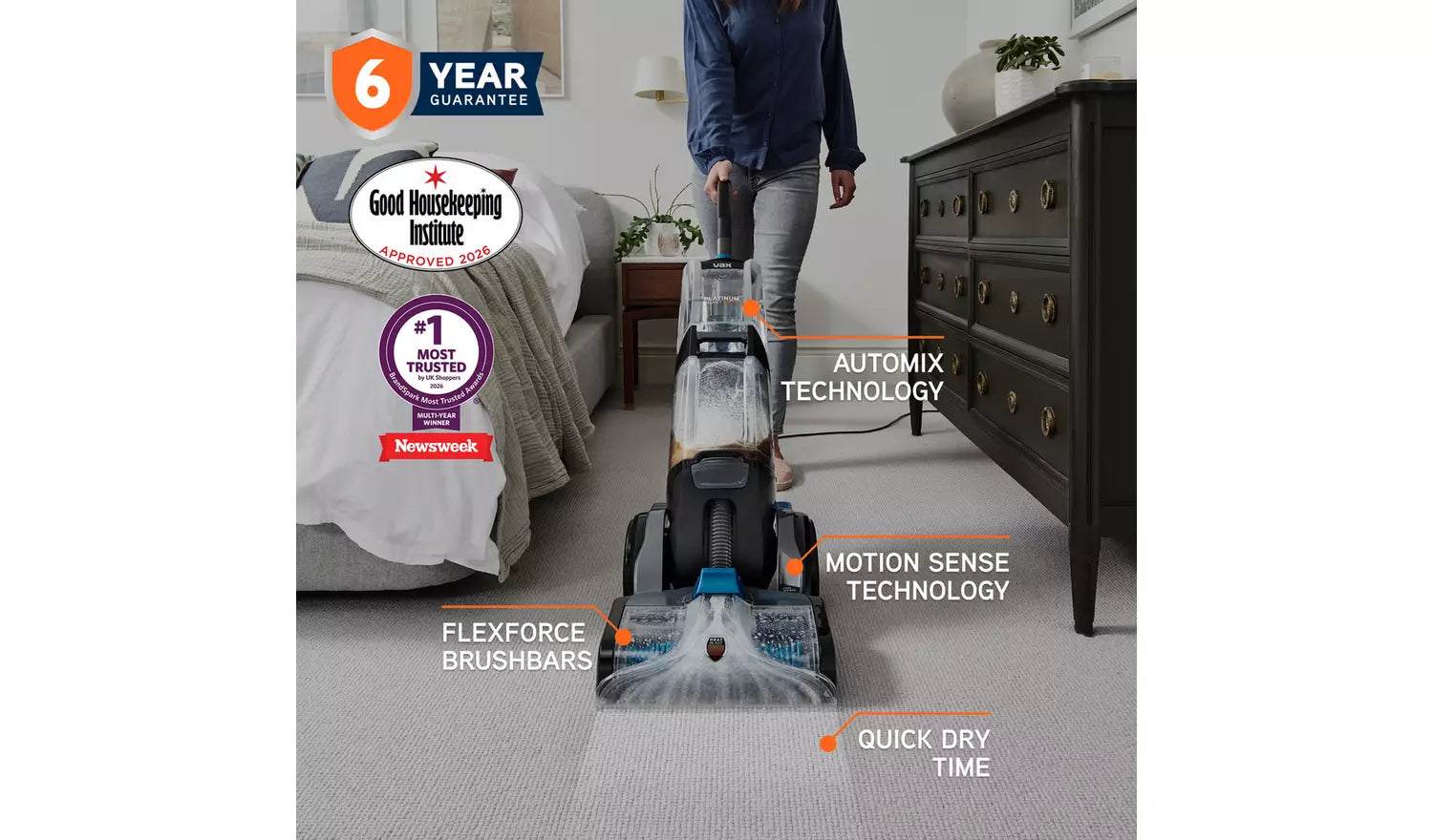 Vax Platinum Smartwash Upright Carpet Cleaner - Image 2